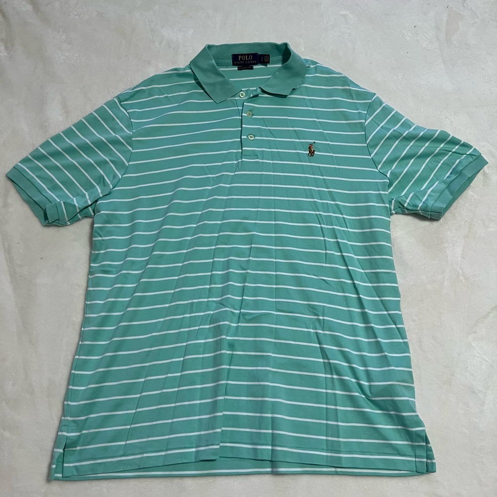 Mens turquoise stripped collared shirt